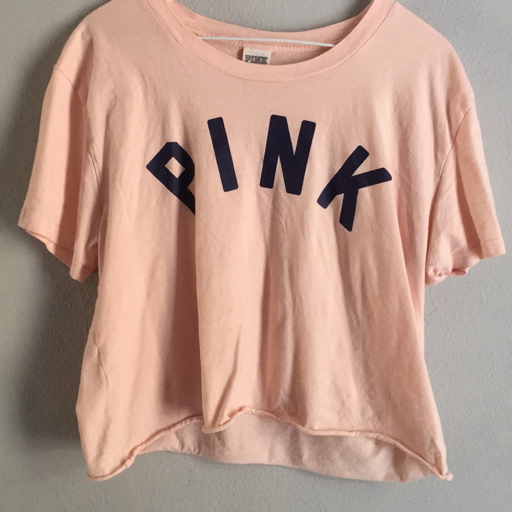 PINK Cropped Pink Tee